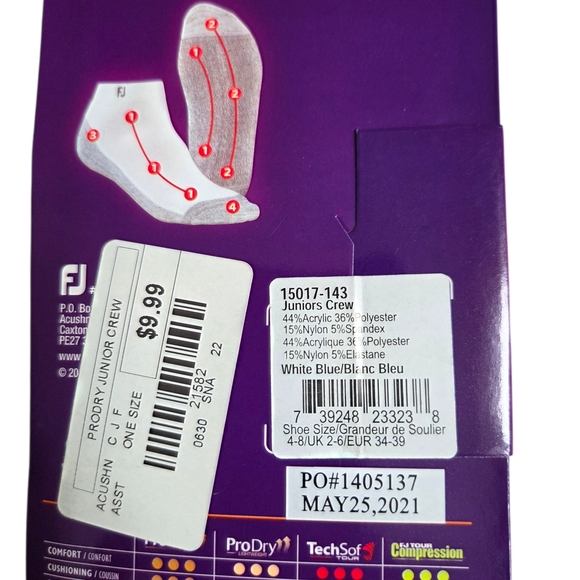 Foot Joy Junior Socks Bundle Blue, Red, Black 4-8 - Picture 3 of 4